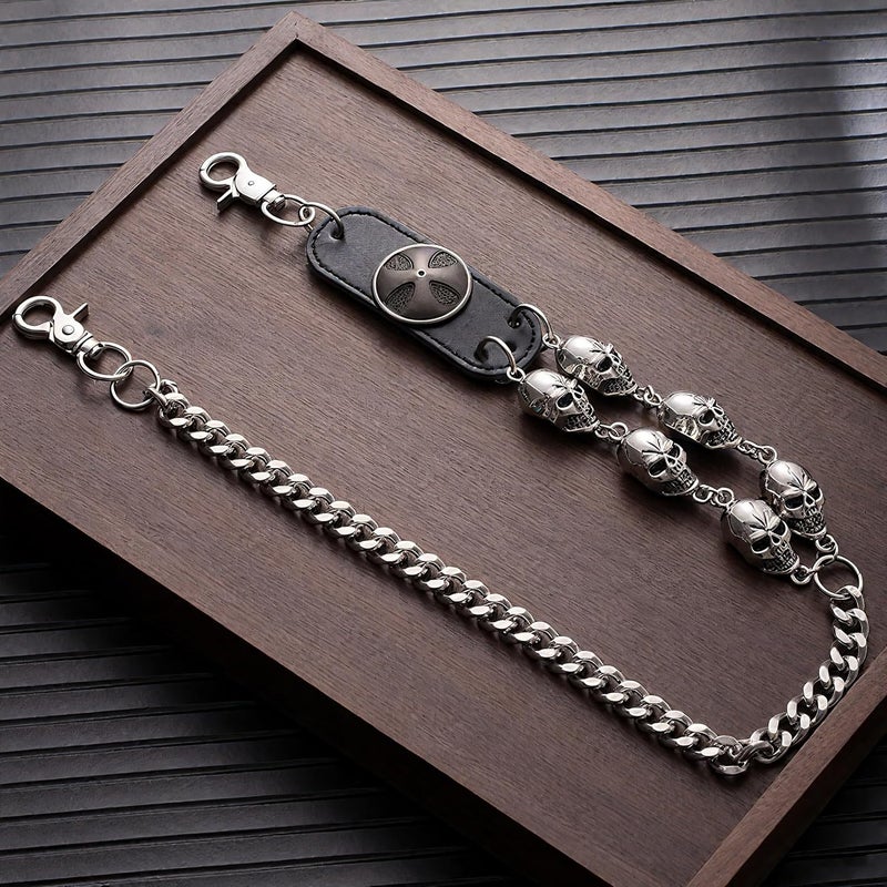 Jongdari Skull Wallet Chains Pants Pocket Belt Chain for Men Women, Heavy Metal Punk Goth Pant Trousers Accessories - Image 4